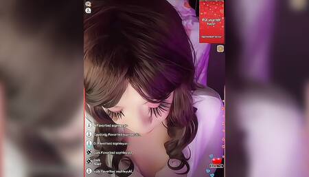 Undressing and horny while live streaming