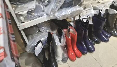 Sexy and shiny red rubber rain boots 1080HD