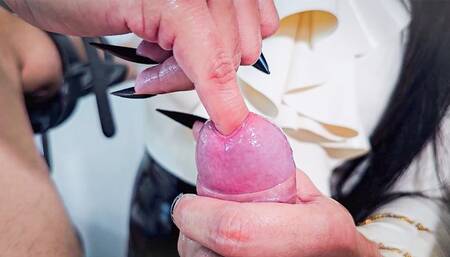 CRUEL SOUNDING & MILKING WITH LONG NAILS