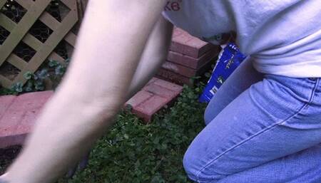 Watch fetish - Apple wrist watch getting dirty when working in the yard