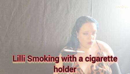 Lilli Smoking with a cigarette holder - SGL036