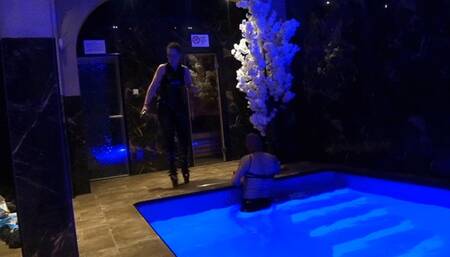 use this bitch suck my dildo for fun and ride him in the whater