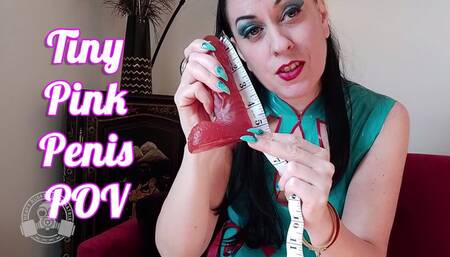 Tiny Pink Penis - Lady Bellatrix in latex SPH Femdom pov