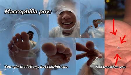 Pov: Macrophilia you win the lottery but I shrink you and transform you