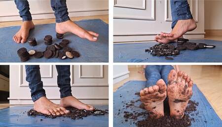 4 - Crushing oreos with bare feet