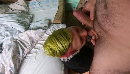 Don't suck my cock, just suck and lick my balls and swallow my cum