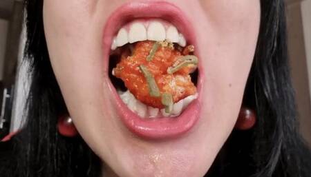 Sexy teen eating Spicy Chicken VORE