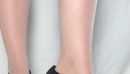 A Shoefetish Dream in Nylons and T-Strap Heels - POV and underglass views, Shoefetish and Crush Fetish