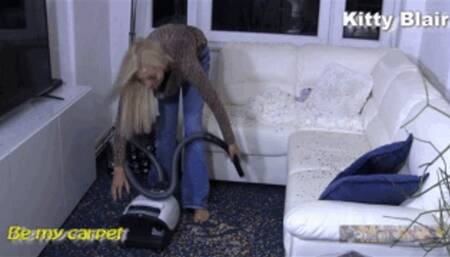 Kitty Blair vacuum confetti with brand new vacuum cleaner
