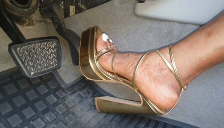 Hard Revving REAL GOOD In My Sexy Gold Heels