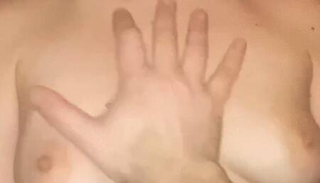 Rough tits and nipple play while riding