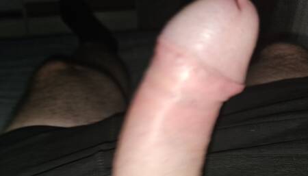 Lies on the Bed and Plays with My Cock, Jerks It off so Badly It Wants to Enter a Wet Hole