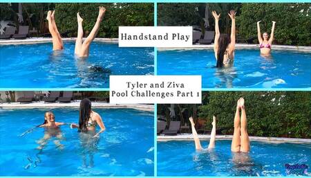 Handstand Play 4k : Tyler Lynn & Ziva Fey Pool Challenges Part 1 of 3
