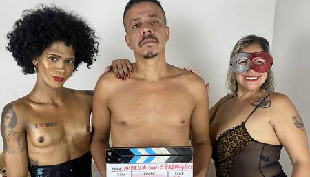 Hot Slut with the Couple. Escobar Fucks Transvestite and Big Pussy