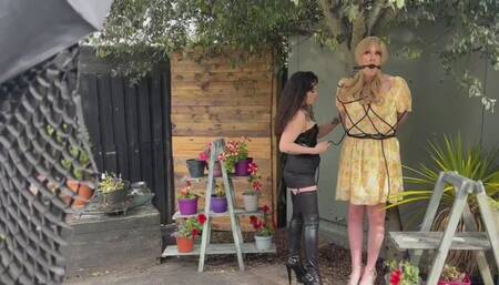 Kinky Niamh taken by mysterious captor Sevrynn then tightly tied to a tee and gagged