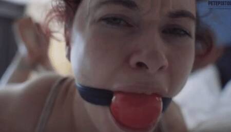 Muscular martial artist woman Alexis Luna refuses to drool but eventually surrenders- mobile version