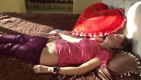 Walking around the apartment and wanting to relax