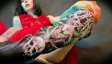 Worship Satan's Boots: Kneel, Lick, Cum - JOI