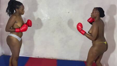 Esther vs Nelly Topless Kickboxing REMATCH