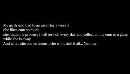 She drinks 11 loads of collected cum from a glass