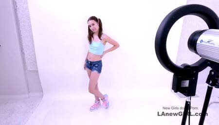 Petite Girl Sucks Cock as Tiny Hot Model