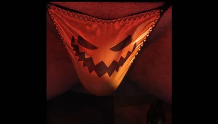 Sissy Satin Pumpkin Thong Play
