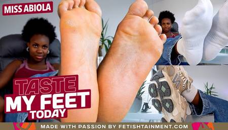 Today you will taste my feet! ( Foot Humiliation with Ebony Mistress Abiola ) - 4K UHD MP4
