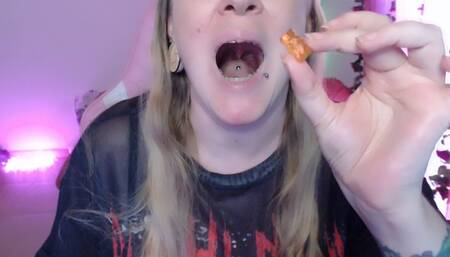 glossed lips and vore gummy bears