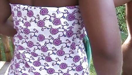 Two Hot Ebony Girls From France Getting Fucked in the Backyard