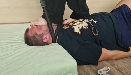 Face crushing, trampling and foot humiliation