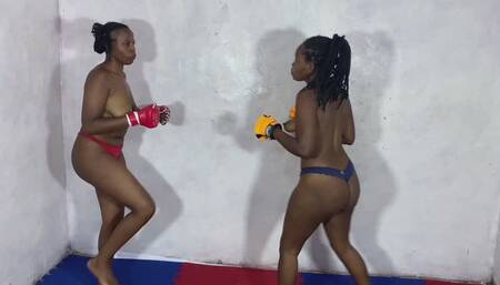 Esther vs Nelly Topless Kickboxing MMA REMATCH