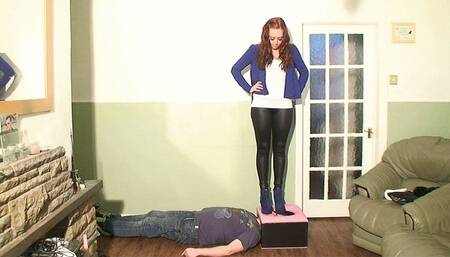 Sophie Stepping On Her Slaves Face In The Box With Boots
