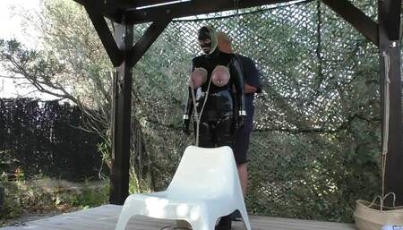 Titslave Eva is back - Big Tits in Heavy Rubber - Water & Orgasm - Part 1 wmv SD