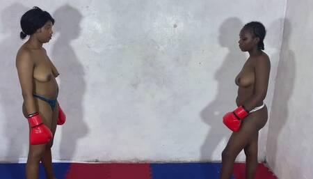 Christine vs Martha Topless Kickboxing Match