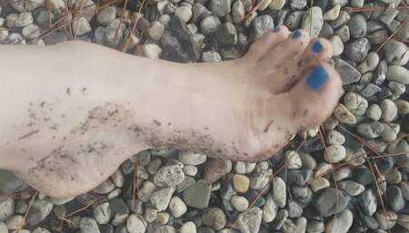 Barefoot on the beach