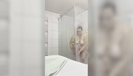 German BBW Showering and Showing Full Body and Face