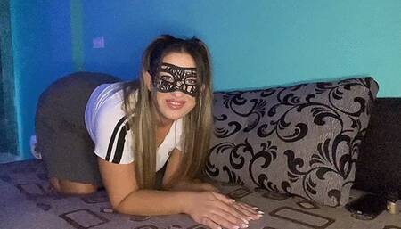 cute school girl likes to deep throat suck small dick