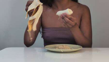 CHEWING AND SPITTING OUT BANANA CHUNKS | Laura