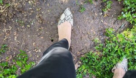 Fifi getting her reptile print flats all muddy then making a muddy mess of the pedals of her SUV with dirty talk about being stuck replay