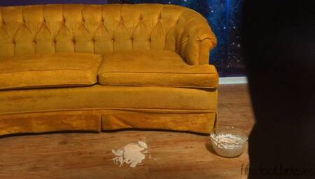 Fifi sits down in a a puddle of marshmallow goo wearing black nylons getting stuck and struggling until the nylons are stripped off *new* replay