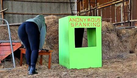 Coco spanked in the hay shed
