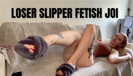 Grey Fuzzy Sipper JOI Loser for Femdom Feet