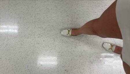 Walking Around Store After Wearing Heels For Business Meetings All Day