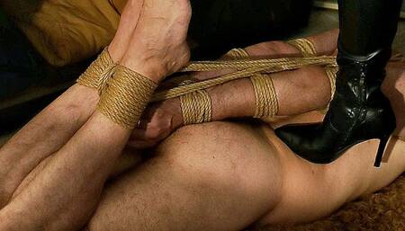 Man is tricked into tight hogtie