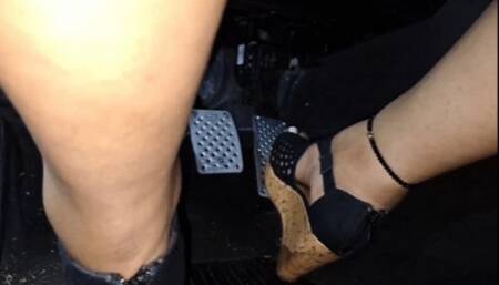 Cory Driving & Flooring Camaro In Black Net Wedges (Rear View)