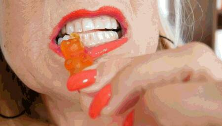 Biting and noisily swallowing AVI (1920x10800 FHD