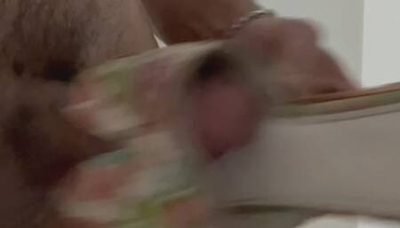 Shoejob fuck and cum on wedges shoes