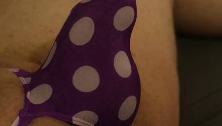 Purple Polkadot Thong Bulge Play