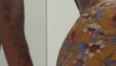 Orange floral shorts