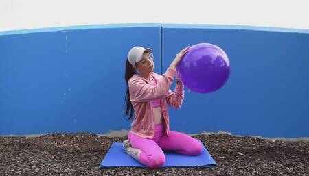 B2P a massive purple balloon at the park